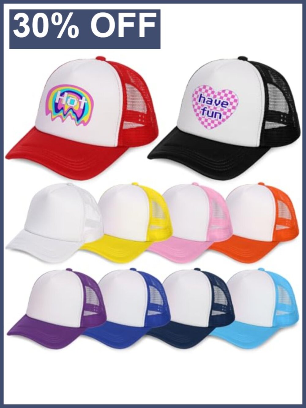10 Pack Blank Sublimation Trucker Hats Mesh Snapback DIY Craft Caps